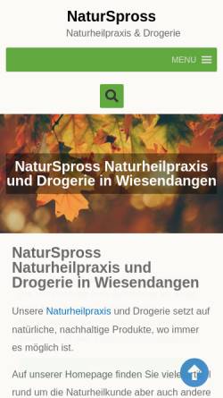 Vorschau der mobilen Webseite www.naturspross.ch, Naturspross - Drogerie und Naturheilpraxis