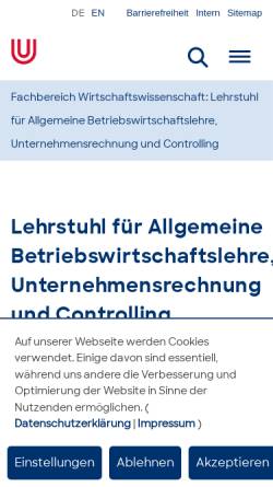 Vorschau der mobilen Webseite www.controlling.uni-bremen.de, Lehrstuhl für Allgemeine Betriebswirtschaftslehre, Unternehmensrechnung und Controlling [LUC]