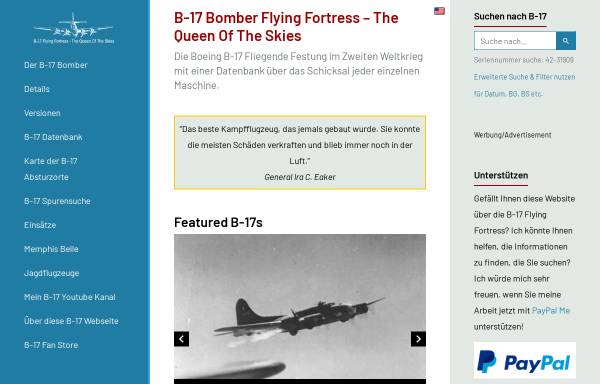 Vorschau von b17flyingfortress.de, B-17 Flying Fortress
