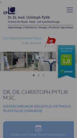 Vorschau der mobilen Webseite www.mkg-pytlik.de, Dr. Dr. med. Christoph Pytlik, Facharzt für Mund-, Kiefer- und Gesichtschirurgie