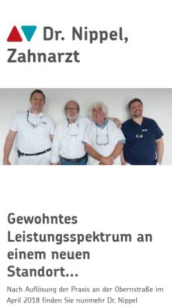 Vorschau der mobilen Webseite www.dr-nippel.de, Dr. Erich W. Nippel, Zahnarzt