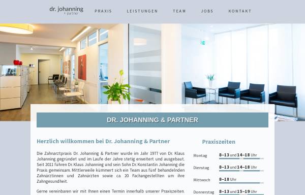 Vorschau von www.zahnarzt-dr-johanning.de, Dr. Klaus Johanning & Peter Sieling, Zahnarztpraxis