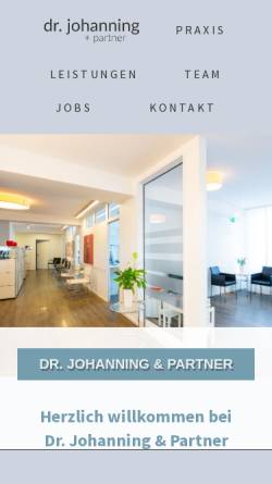 Vorschau der mobilen Webseite www.zahnarzt-dr-johanning.de, Dr. Klaus Johanning & Peter Sieling, Zahnarztpraxis
