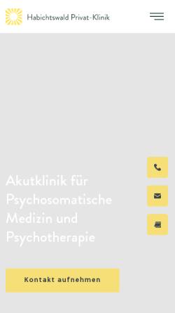 Vorschau der mobilen Webseite habichtswaldklinik.de, Habichtswald-Klinik Kassel Wilhelmshöhe