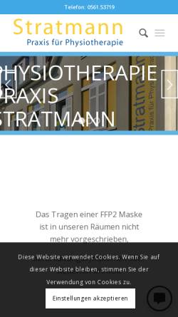 Vorschau der mobilen Webseite praxis-stratmann.de, Praxis für Physioteharpie Stratmann