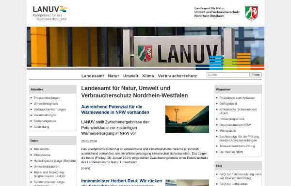 Vorschau von www.lanuv.nrw.de, Landesamt für Ernährungswirtschaft und Jagd NRW
