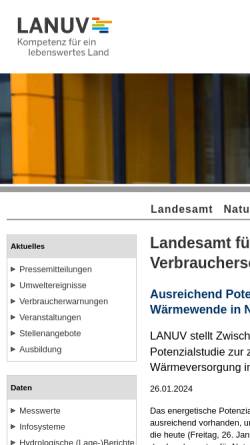 Vorschau der mobilen Webseite www.lanuv.nrw.de, Landesamt für Ernährungswirtschaft und Jagd NRW