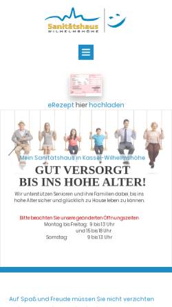 Vorschau der mobilen Webseite www.rehateam-kassel.de, Sanitätshaus Wilhelmshöhe Brunke KG