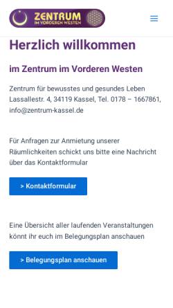 Vorschau der mobilen Webseite zentrum-kassel.de, Zentrum im Vorderen Westen