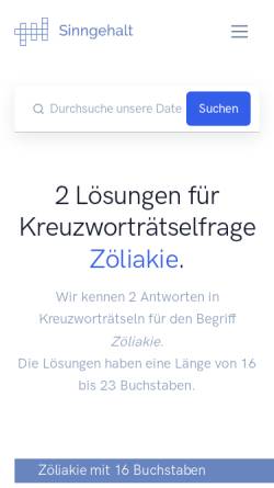 Vorschau der mobilen Webseite www.zoeliakie-treff.de, Zöliakie Treff