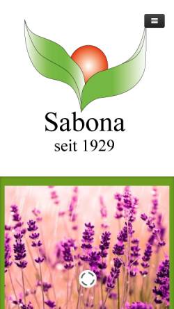 Vorschau der mobilen Webseite www.sabona.de, Sabona Naturarzneimittel
