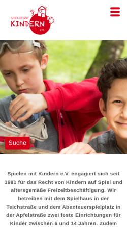 Vorschau der mobilen Webseite www.spielen-mit-kindern.de, Spielen mit Kindern e.V.