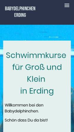 Vorschau der mobilen Webseite www.babyschwimmen-erding.de, Babyschwimmen