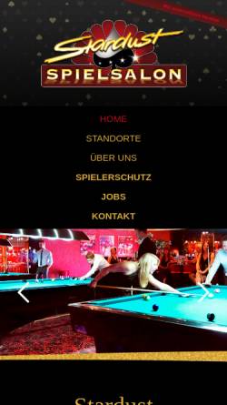 Vorschau der mobilen Webseite www.stardust.de, Stardust Spielhallen GmbH