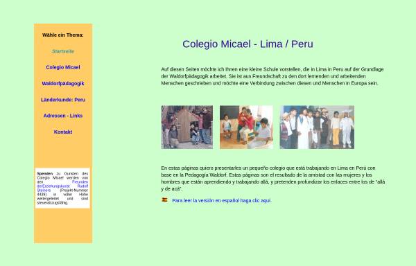 Vorschau von www.micael.anthroperu.de, Colegio Micael Lima, Peru