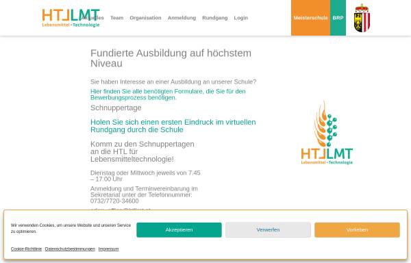 Vorschau von www.htllmt.at, HTL für Lebensmitteltechnik und Getreidewirtschaft - Wels