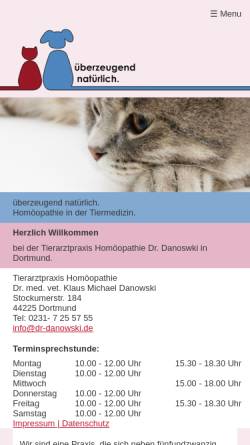 Vorschau der mobilen Webseite www.dr-danowski.de, Dr. med. vet. Danowski