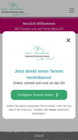 Vorschau der mobilen Webseite www.tierarztpraxis-ense.de, Dr. med. vet. M. Neumann-Aukthun