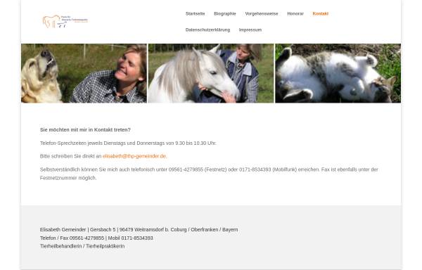 Vorschau von www.thp-gemeinder.de, Elisabeth Gemeinder - Praxis für Klassische Tierhomöopathie