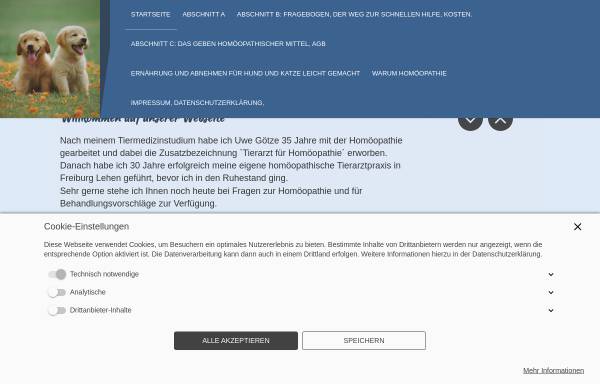 Vorschau von www.tierarzt-freiburg.de, Uwe Götze - Tierarzt Homöopathie