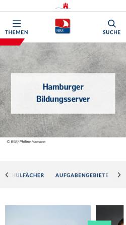 Vorschau der mobilen Webseite www.hamburger-bildungsserver.de, Hamburger Bildungsserver: Terrorismus