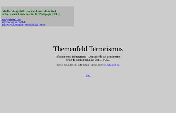 Vorschau von www.globlern21.de, Themenfeld Terrorismus
