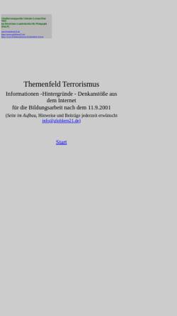 Vorschau der mobilen Webseite www.globlern21.de, Themenfeld Terrorismus
