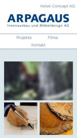 Vorschau der mobilen Webseite www.arpagaus.ch, Arpagaus Schreinerei
