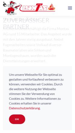 Vorschau der mobilen Webseite www.montas.ch, Montas AG