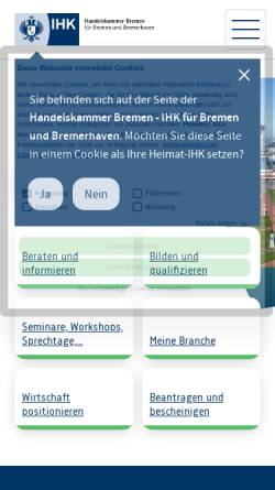 Vorschau der mobilen Webseite www.ihk.de, Handelskammer Bremen
