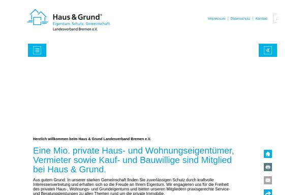 Vorschau von www.haus-und-grund-bremen.de, Haus und Grund Landesverband Bremen e.V.