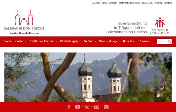 Vorschau von www.kloster-benediktbeuern.de, Kloster Benediktbeuern - Salesianer Don Boscos