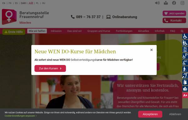 Vorschau von www.frauennotrufmuenchen.de, Frauennotruf München