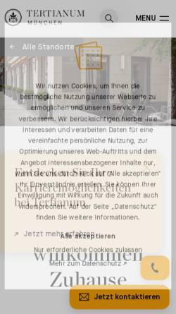 Vorschau der mobilen Webseite www.tertianum-muenchen.de, Tertianum Seniorenresidenz Betriebsgesellschaft München mbH
