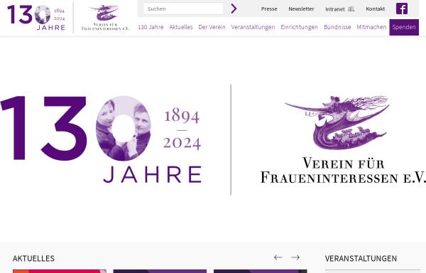 Vorschau von www.fraueninteressen.de, Verein für Fraueninteressen e. V.