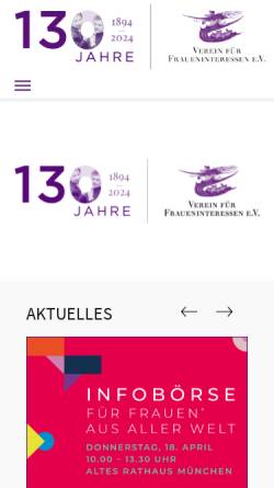 Vorschau der mobilen Webseite www.fraueninteressen.de, Verein für Fraueninteressen e. V.