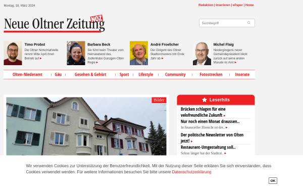 Vorschau von www.noz.ch, Neue Oltner Zeitung