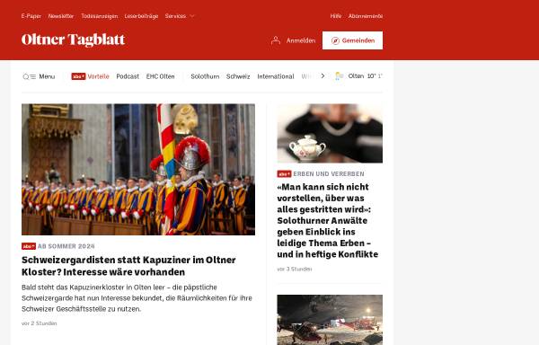 Vorschau von www.oltnertagblatt.ch, Oltner Tagblatt