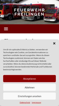 Vorschau der mobilen Webseite www.feuerwehr-freilingen.de, Feuerwehr Freilingen