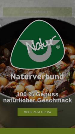 Vorschau der mobilen Webseite naturverbund.de, Thönes Natur-Verbund Wachtendonk - Großschlachterei Thönes e.K.