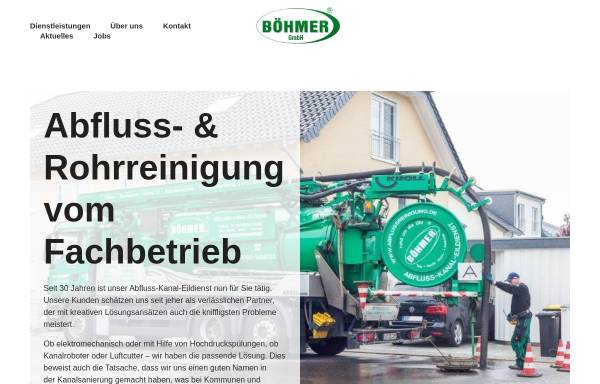 Vorschau von www.abflussreinigung.de, Abfluss-Kanal-Eildienst Böhmer GmbH