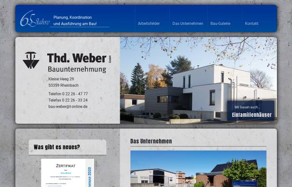 Vorschau von www.bau-weber.de, Bauunternehmung Theodor Weber GmbH