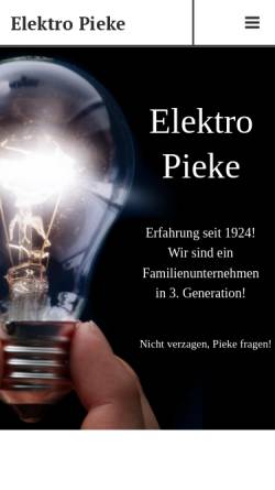 Vorschau der mobilen Webseite www.elektro-pieke.de, Elektro Pieke