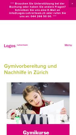 Vorschau der mobilen Webseite www.logos-lehrerteam.ch, Logos Lehrerteam