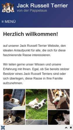 Vorschau der mobilen Webseite www.jack-russell-terriershome.de, Von der Pappelaue