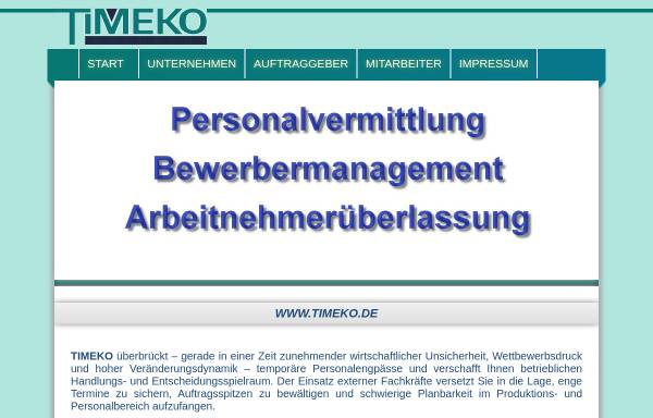 Vorschau von www.timeko.de, Timeko Personaldienstleistungen Petra Kokkinis e.K.