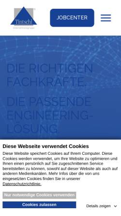 Vorschau der mobilen Webseite www.tintschl.de, Tintschl Holding AG