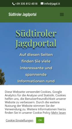 Vorschau der mobilen Webseite www.jagd.it, Südtiroler Jagdportal