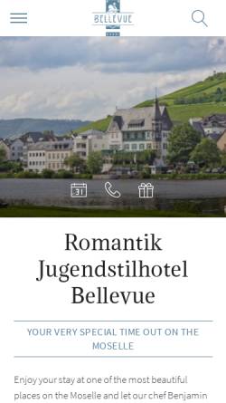 Vorschau der mobilen Webseite www.bellevue-hotel.de, Jugendstilhotel Bellevue