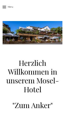 Vorschau der mobilen Webseite www.moselhotelanker.de, Mosel-Hotel Zum Anker